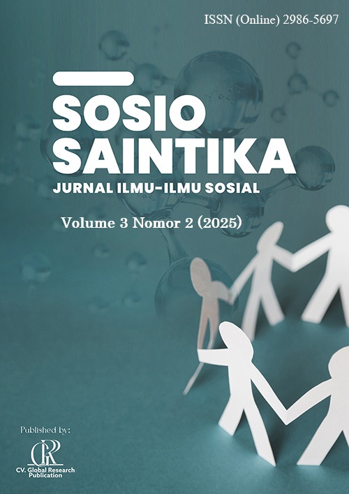 					View Vol. 3 No. 2 (2025): SOSIOSAINTIKA : Jurnal Ilmu-Ilmu Sosial
				